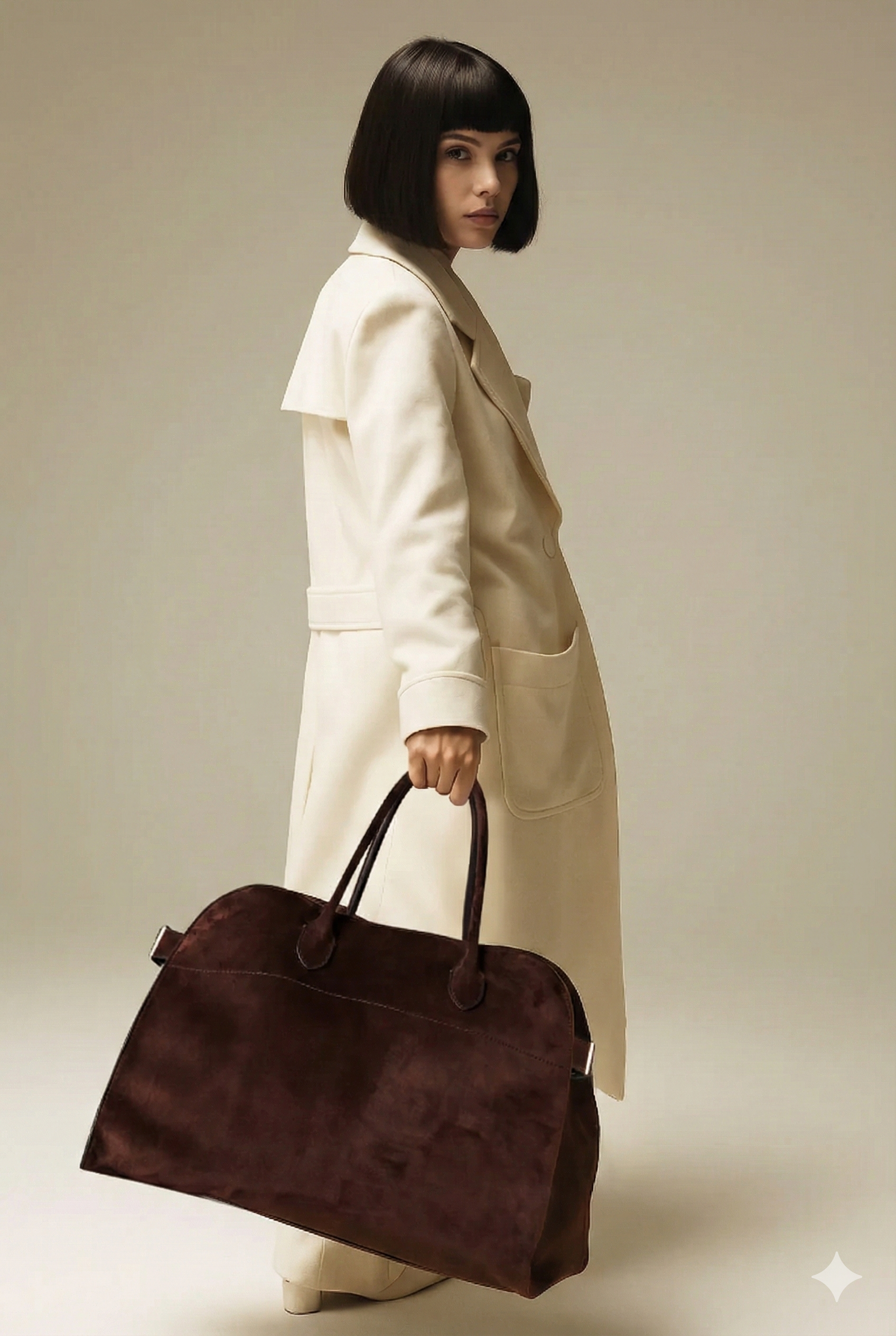 Henna | Suede Large Shopper Tote Bag